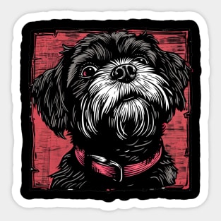 Retro Art Affenpinscher Dog Lover Sticker